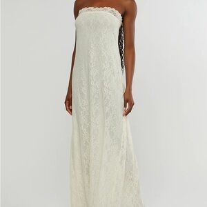 ISO WeWoreWhat Lace Strapless Maxi Dress